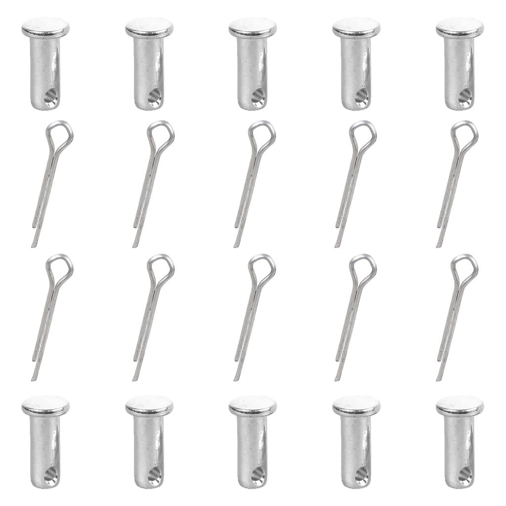 10Pcs Stainless Steel Single Hole Clevis Pin Flat heads Hole Shaft Cylindrical Positioning Insert Dowel Pin Easy to Use