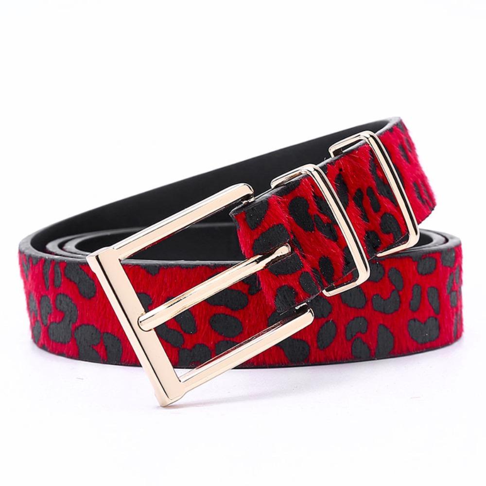 Metal Buckle Leopard Print Belt Y2K Punk Waistband Fashion PU Leather Waist Belt Female/Girls
