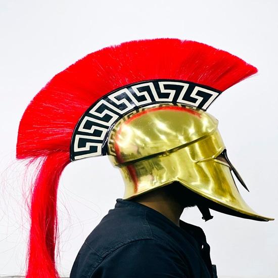 Big Corinthian Helmet Great Spartan Helmet With Red Plume Medieval Steel Helmet With Inner Liner Best Gift For Him