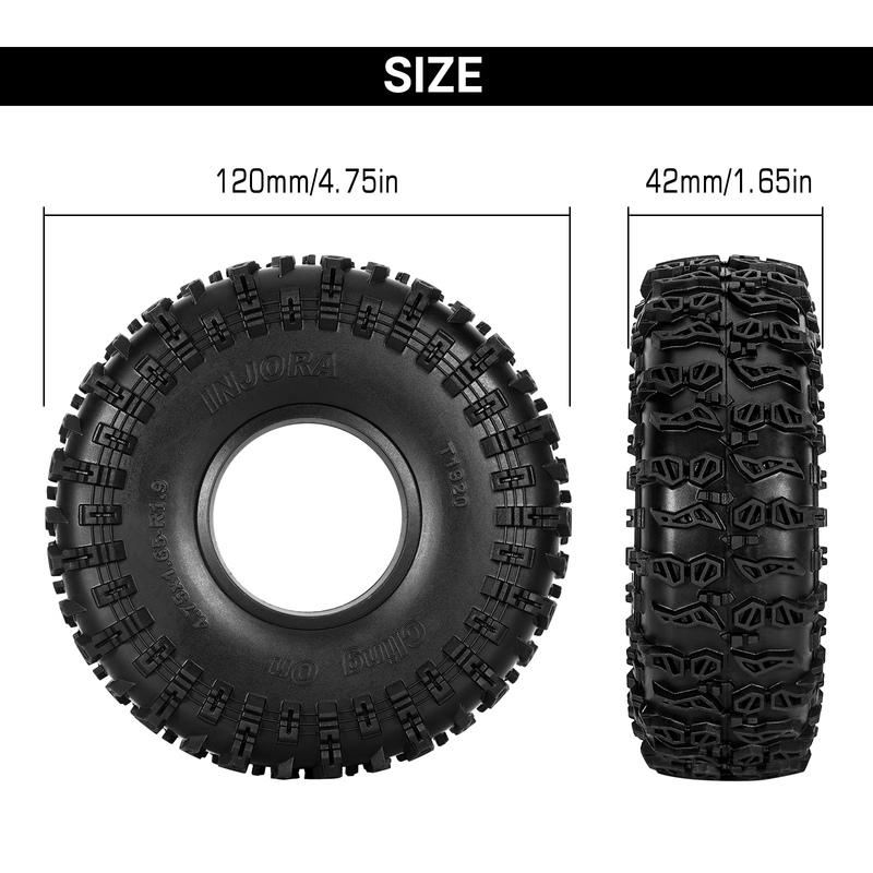 INJORA S5 1.9" Cling On Tires 120*42mm for 1/10 RC Crawler (T1920)