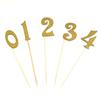 10Pcs Diy Glitter 0-9 Numbers Cake Topper Cupcake Picks For Kids Birthday Party