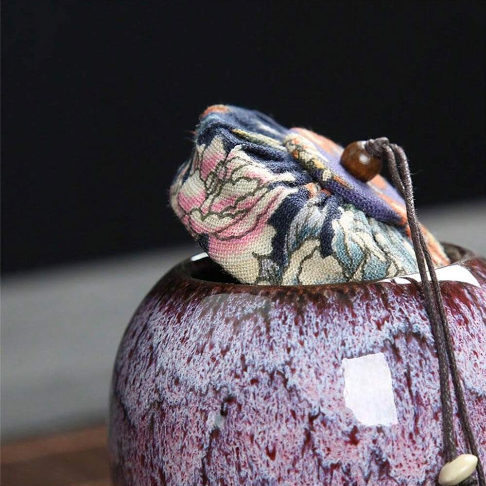 Lata de té de cerámica, tarro sellado, caja de té pequeña, lata de té portátil, tanque de almacenamiento, tarros de dulces, contenedor de alimentos, organizador de té, tarro decorativo