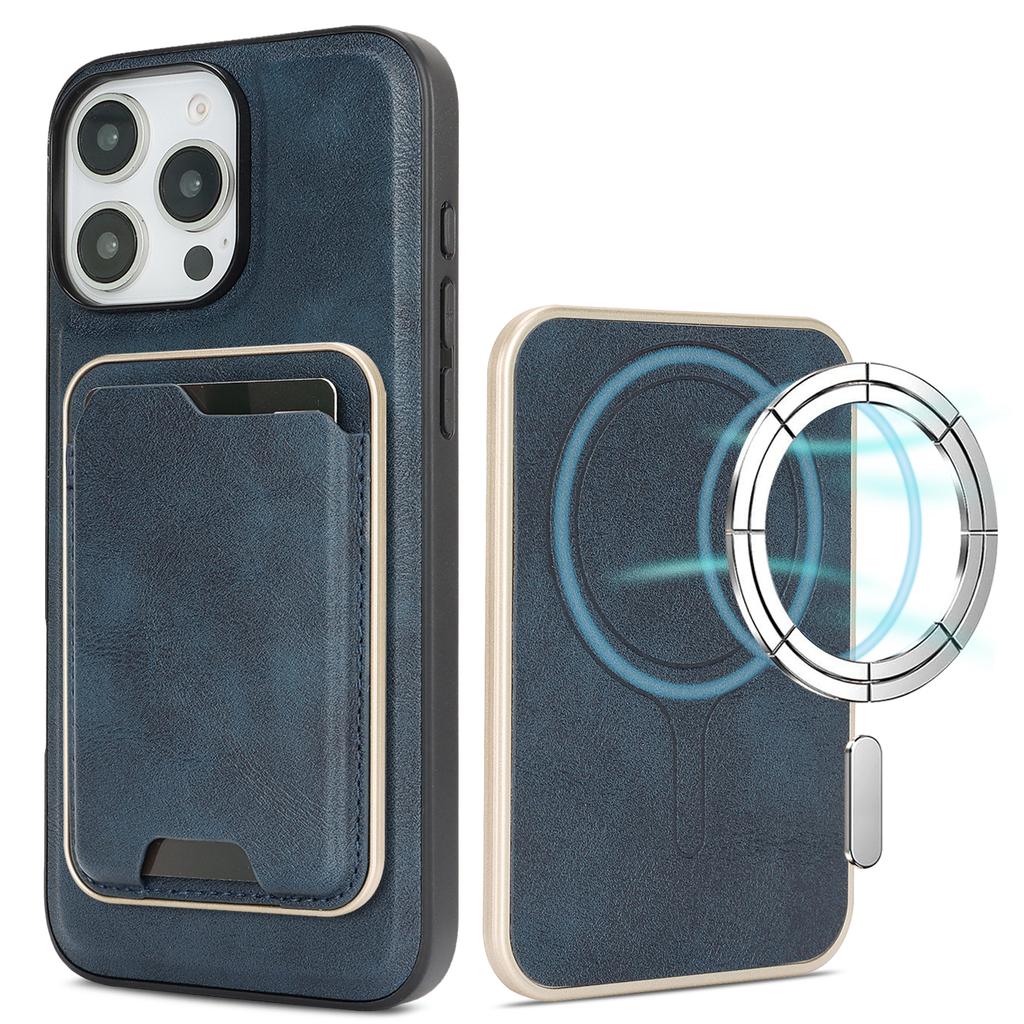 For iPhone 13 Pro Max Case Compatible with MagSafe Ultra Thin Card Holder PU Leather Coated TPU Cover