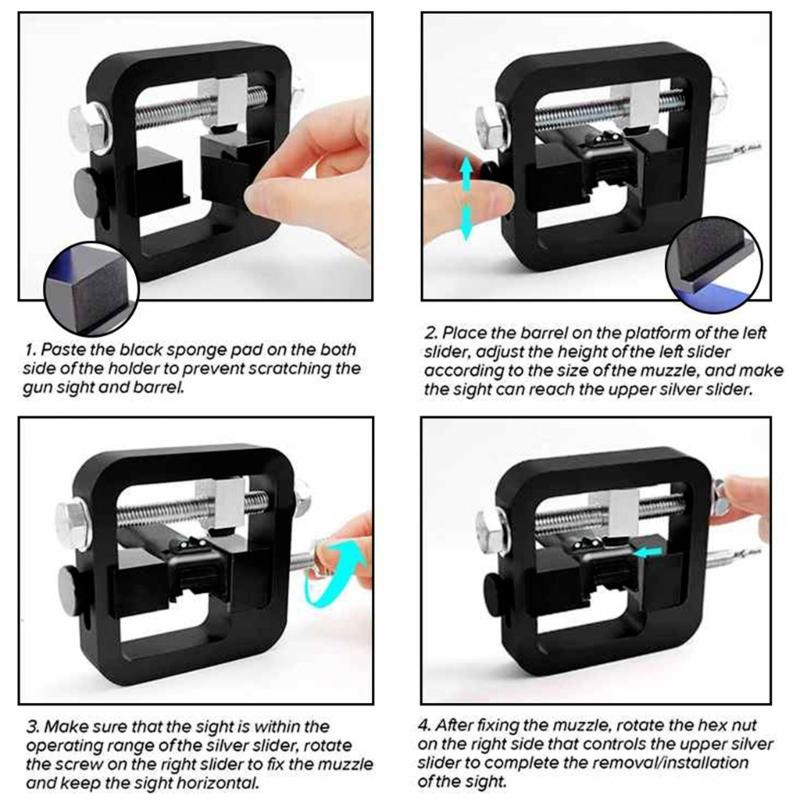 Sight Pusher Tool for 1911 Sight Beads Disassembly Tool with Tapered Slider Universal Front Rear Sight Pusher