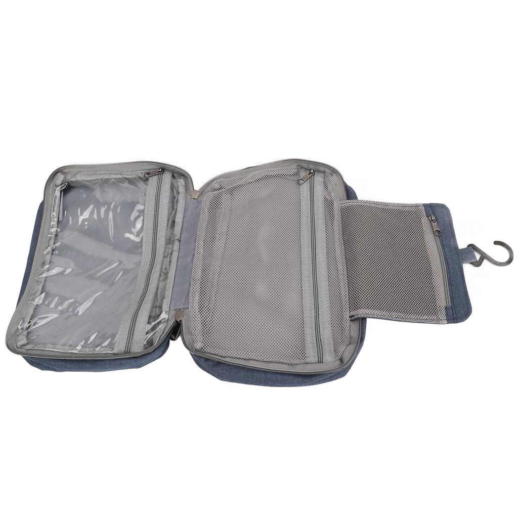 Reise Hängende Kulturtasche Reise Kosmetiktasche Gefaltet Hängender Kulturbeutel Waschorganizer Beutel für Männer Frauen Dunkelblau