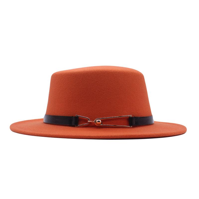Herbst und Winter neue Britische Herren Zylinderhut flache Kappe flacher Schirm Wollhut Europäischer und Amerikanischer Stil Mode Jazzhut Damenhut