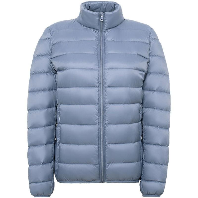 Womens Lightweight Hooded Short Down Jacket 91% White Duck Fill Regular Fit Casual Office Wear