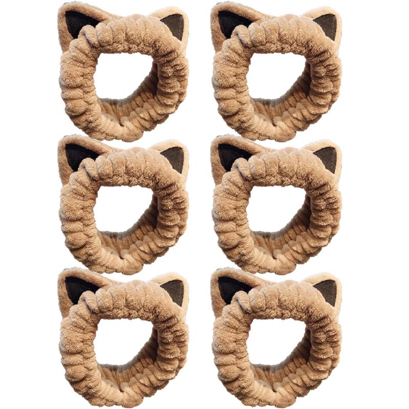 Cute Cartoon Cat Ears Face Wash Headband for Women with High Elasticity Hairband Accessories