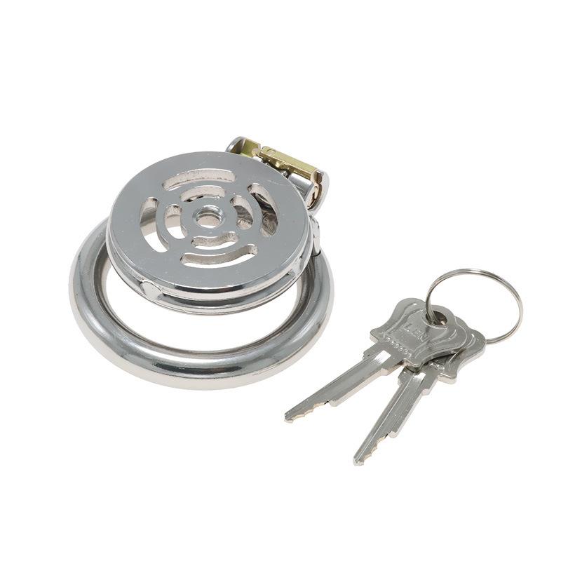 New Stainless Steel Flat Lock Chastity Cleaner CB Fake Mother Device Penis Cage Taiji Mesh Sex Toys