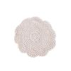 Beige Hand-Crocheted Cotton Fabric Insulation Coaster & Placemat with Large Hollow Lace Design