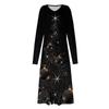 Women's Autumn And Winter Casual Fashion V-neck Long Sleeve Christmas Tree Print Long Dress