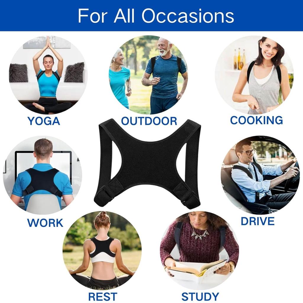 Comfortable Straightener Posture Corrector Breathable Back Support Brace for Men Lower Back Spine Shoulder and Neck Pain Relief