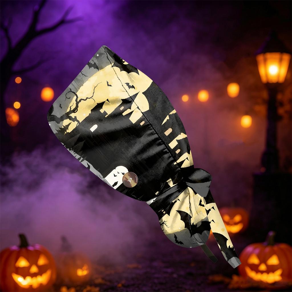 Women's Halloween Printed Ponytail, Fashion Work Hat With, Shower Wrap, Costume