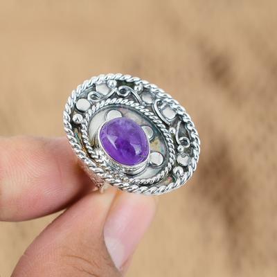 Amatista Africana Natural Plata de Ley 925 Hermana Multi Piedra Nuevo Anillo Joyería