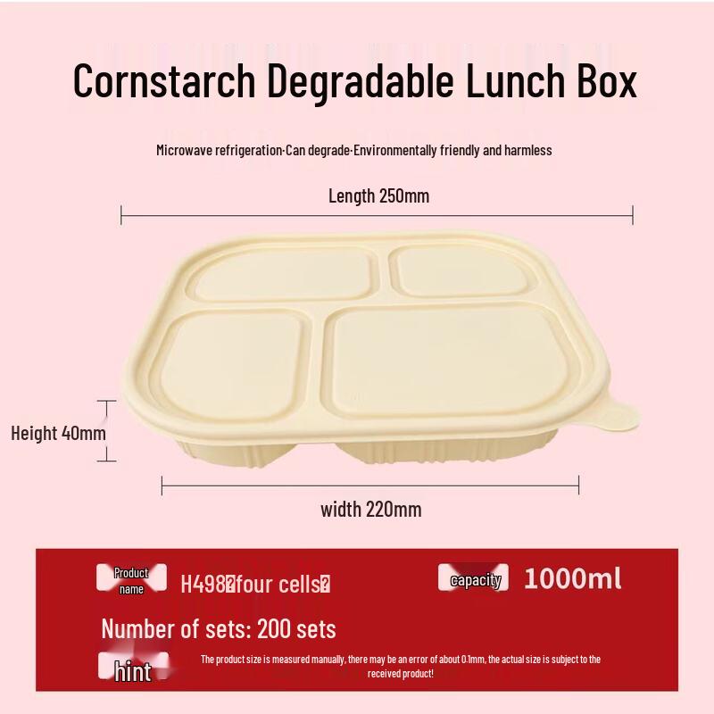 Eco-Friendly Corn Starch Compartmented Meal Boxes