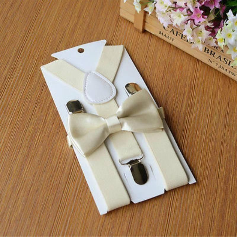 Elegante Set di Bretelle Elastiche e Papillon per Bambini e Bambine in Diversi Colori