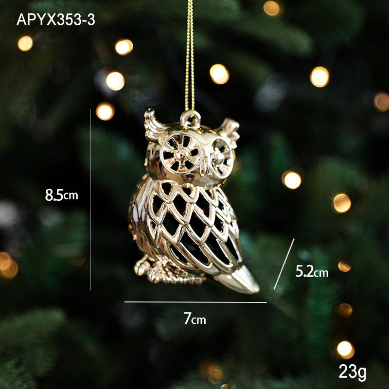 2025 Christmas Tree Ornaments Gold Plastic Elk Unicorn Angel Snowflake Hanging Pendants 2026 New Year Home Decoration Kids Gift