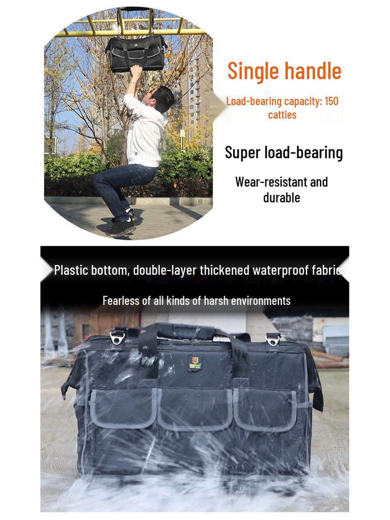 Large Capacity Multifunctional Electrician & Woodworking Tool Bag