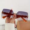Fashionable New Women'S Frameless Sunglasses Simple Luxury Atmospheric Design Gradient Sunglasses