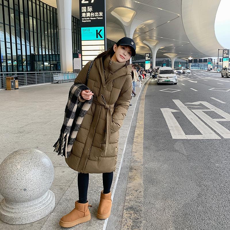 Down Cotton Jacket Women's Mid-length 2025 Winter New Fashion Loose Waist Slimming Thickened Warm Padded Jacket Jacket