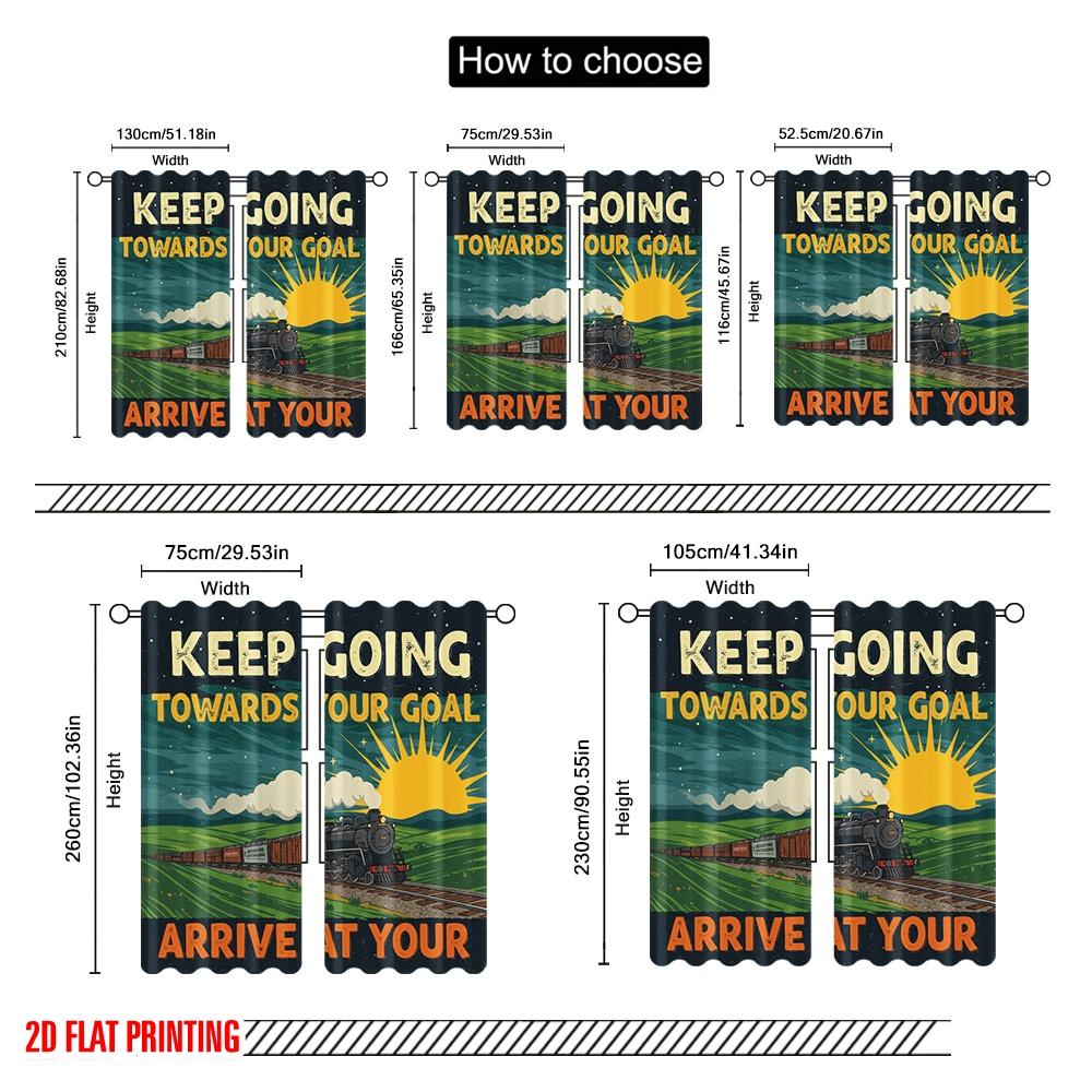 2 Stück 2D Flachdruck Vorhang Weitergehen Ziel Ankommen Ziel Polyester Ohne Strom 0 für Mehrzweckveranstaltung
