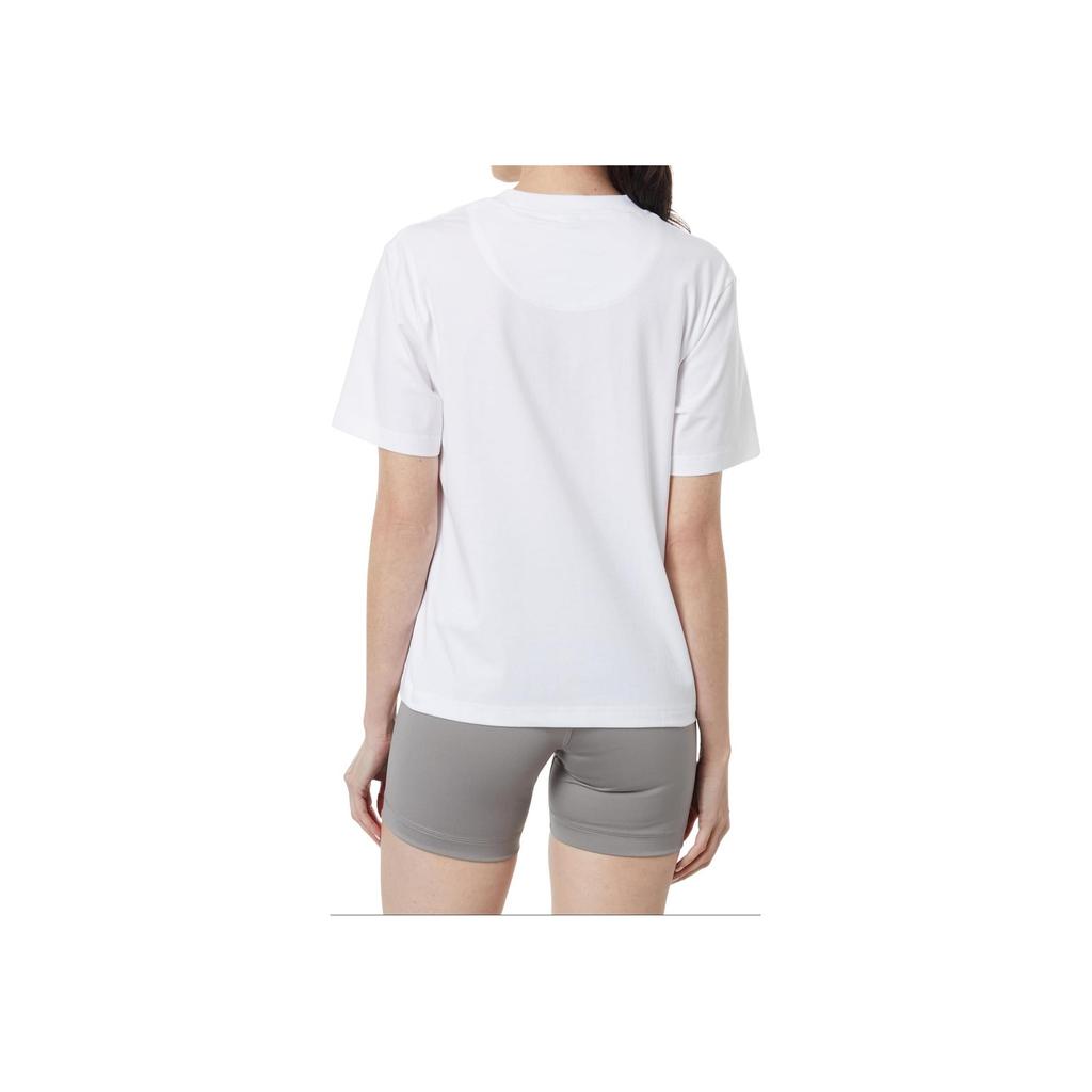 Adidas Solid Color Logo Print Loose Round Neck Short Sleeve T-Shirt Women Tops White HR9167