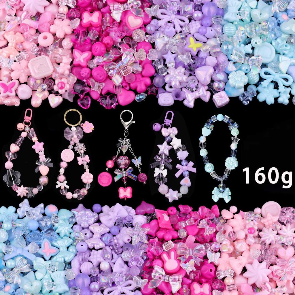 1 Beutel Mischstil Candy Farbe Acrylperlen für DIY Handgemachte Armband Schmuckherstellung Handykette Zubehör