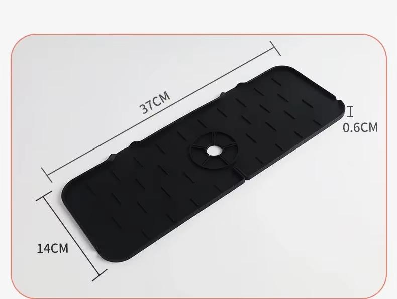 

Silicone Mat Gourmet Faucet Kitchen Accessory Home Appliance Sponge Rack Kitchens Accessories Kitchen Sink Splash Guard for You чорний