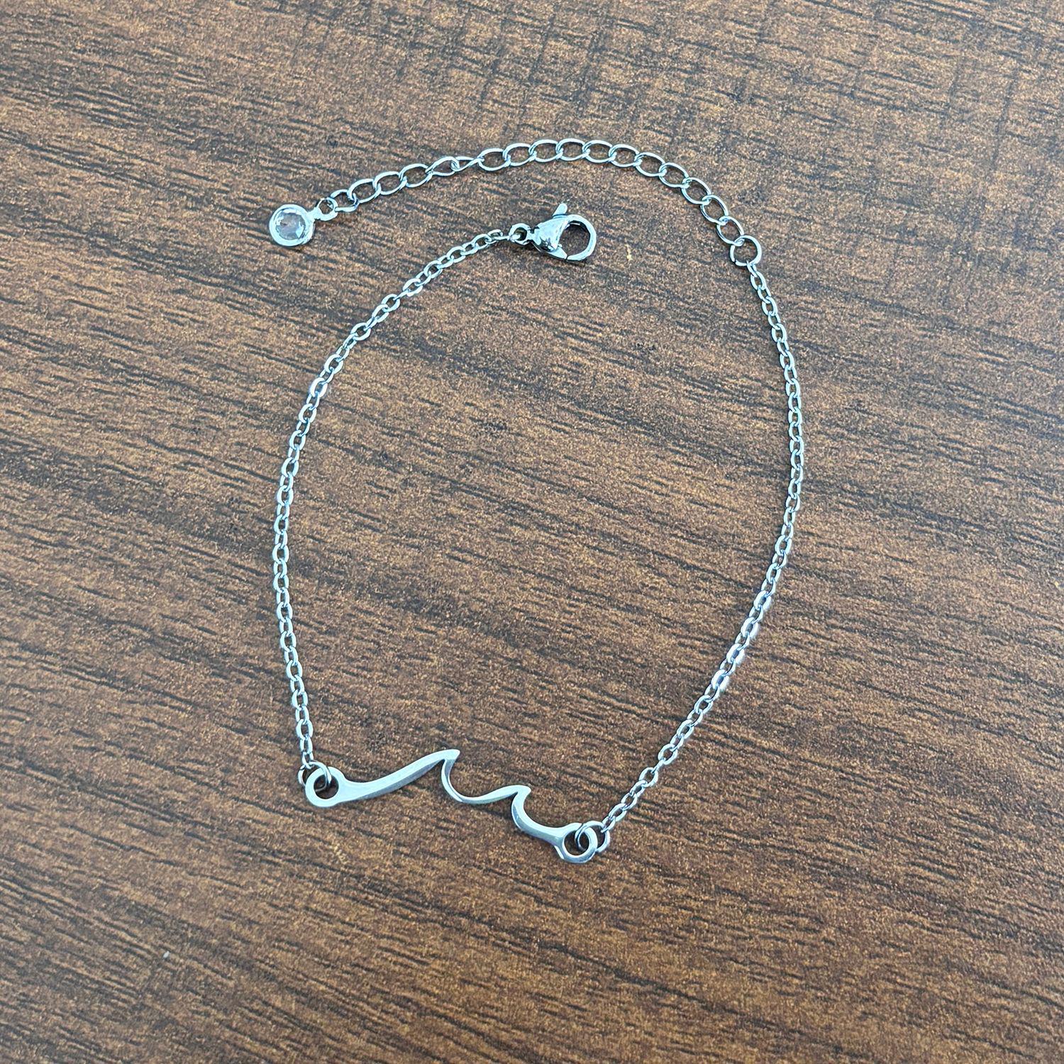 

18K Gold Non-Fading Stainless Steel Wave Bracelet - Simple Symbol Birthday Gift