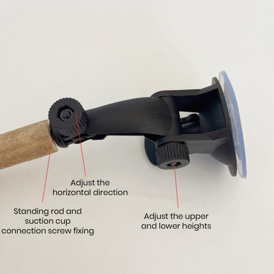 Parrot Perch Stand with Suction Cup Relieve Boredom Natural Wood Birds Toy for Cockatoo Macaw Parakeet