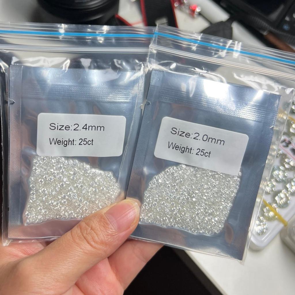 Most Popular Small Mossanite Diamonds White D Color VVS1 Round Brilliant Lab Grown Melee Diamond Loose Mossanite Stone