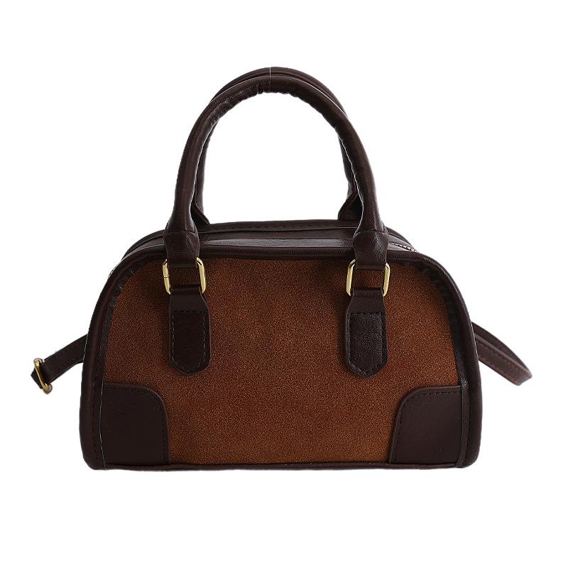 

Spring Retro Casual Bowling Bag Women s Fashion Versatile Commuter One Shoulder Crossbody Bag Niche Portable Handbag