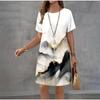 Creative Colorful Patterns 3D Printing Dresses Women Fashion Summer Loose Plus Size Comfortable Breathable Short Sleeve Dresse