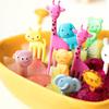 10Pcs Cartoon Animal Fruit Forks Cake Dessert Food Picks Lions Giraffe Elephants Animal Toothpicks Creative Food Presentation Tools for Kids