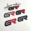 3D Metal Black Red Logo GR Emblem Letters Car Front Grill Badge For Hilux CHR Corolla Yaris GR Sticker Accessories