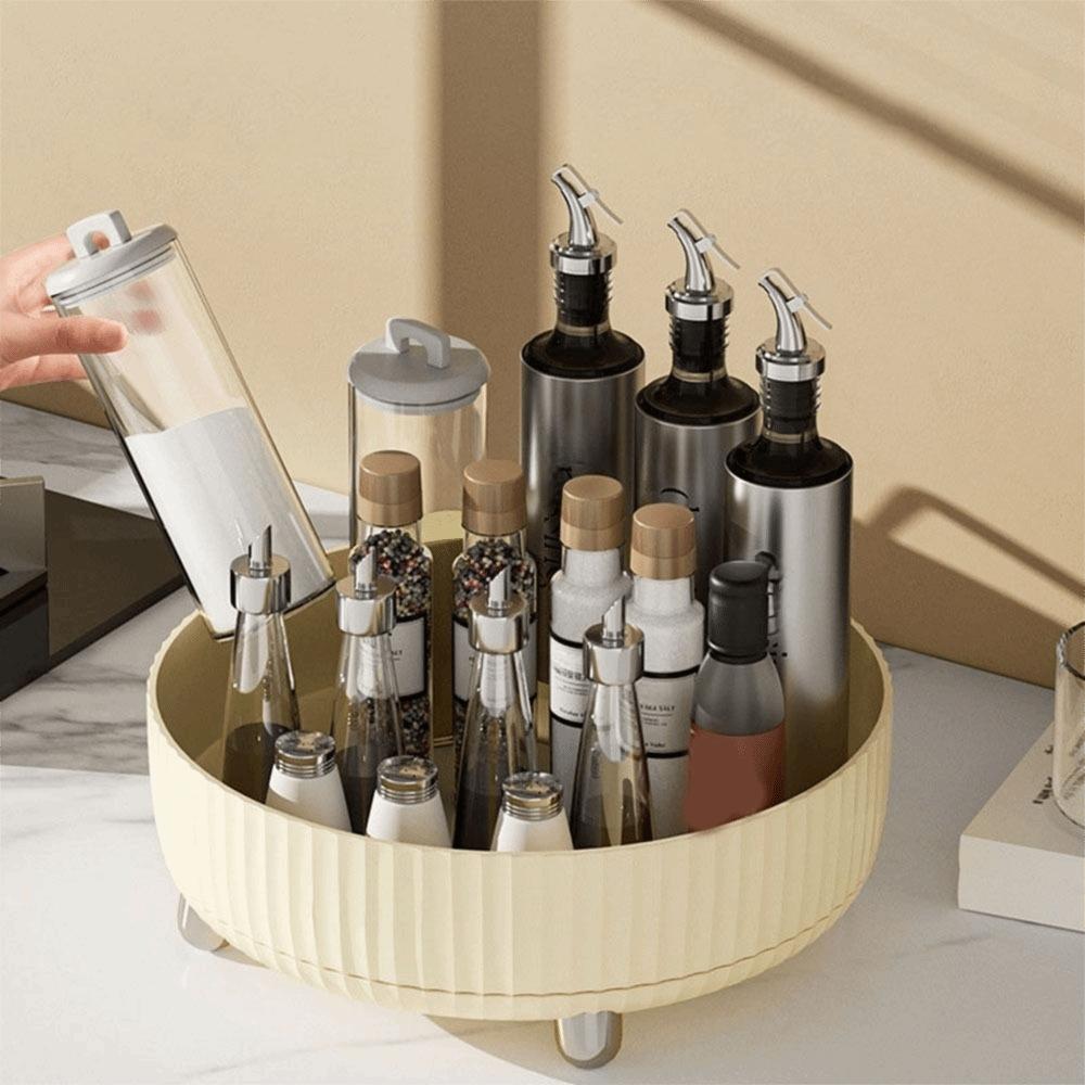 Large Capacity Makeup Storage Tray Round Spinning Organizer  Bathroom