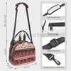 Boho Elephant Print Insulated Lunch Bag for Travel Picnic Reusable Waterproof Thermal Bento Tote with Adjustable Shoulder Strap