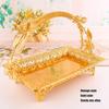 2pcs Alloy Metal Serving Tray Gold Vintage Tea Tray Decorative Coffee Tray  For Home Bar