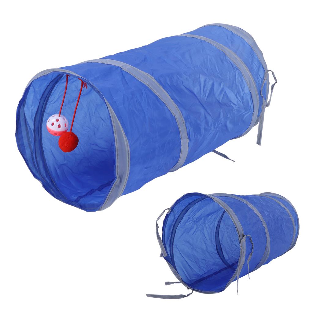 Tunel dla kota Składany Poliestrowy Interaktywny Tunel Zabawka z Wiszącą Piłką dla Kotów Królików