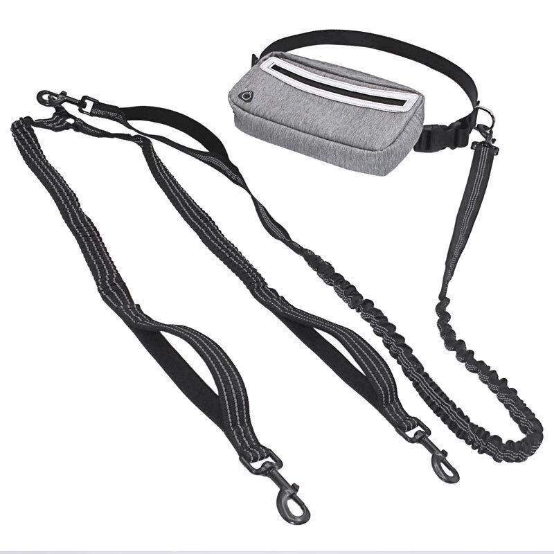 OLOMMairuidog Retractable Dual Dog Leash with Waist Bag