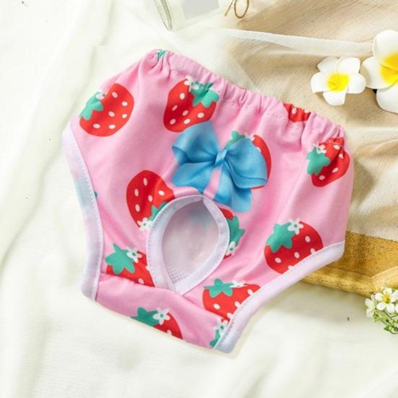 Pet Menstrual Pants Comfortable Absorbent Dog Diapers Prevent Mess Cartoon Patterned Breathable Shorts Underwear Princess Pet Panties Dog Clothes