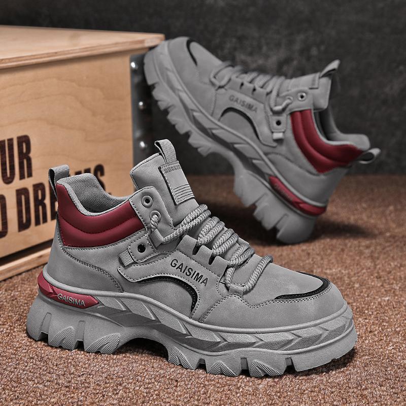 Neue Mode Herbst und Winter Herren High Top Martin Stiefel Studenten Männlich Jungen Trendy Weiche Sohle Arbeitsschuhe Arbeitsschutz Martin Sneakers