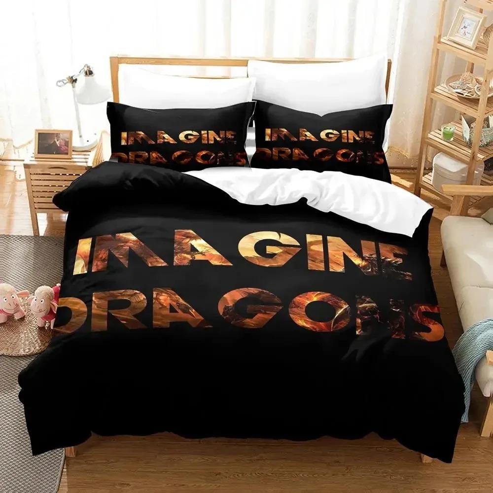 3D Print Imagine Dragons Album Cover Bedding Set Duvet Cover Bed Set Quilt Cover Pillowcase Comforter king Queen Size Boys Adult
