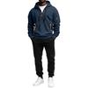 Men's Zip-Up Hoodie and Jogger Set with Multiple Pockets for Casual Winter Wear