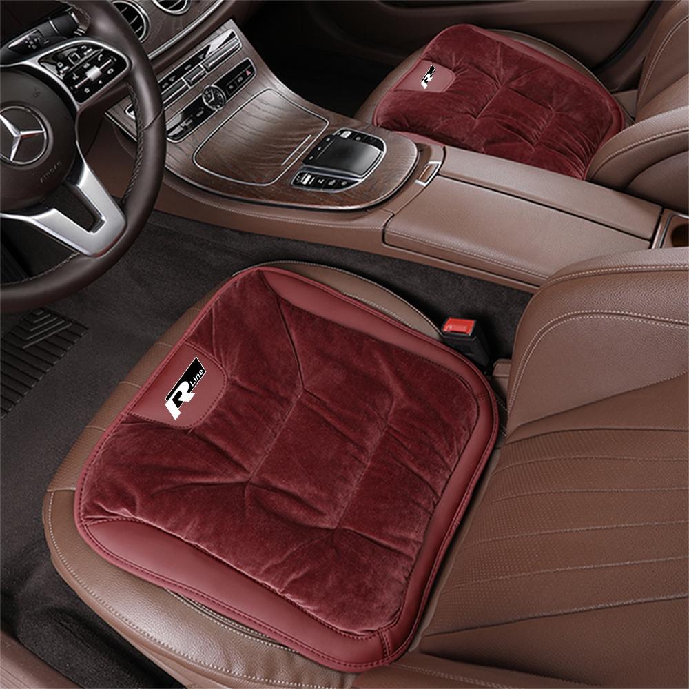 W16Flannel Car Seat Cushion Winter Warm Front Chair Rear Seat Pad For Volkswagen VW R Polo Passat Rline Golf 4 5 6 Tiguan Jetta GTI
