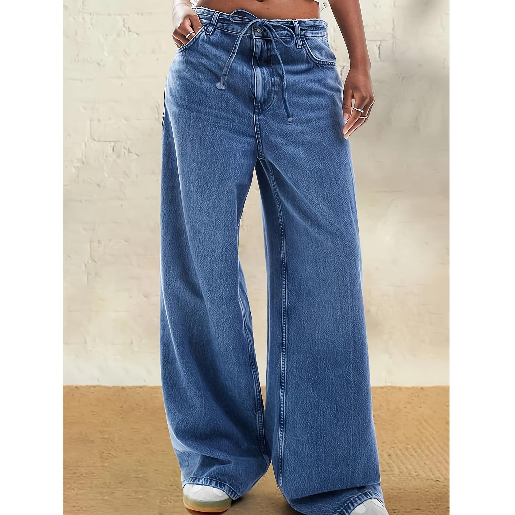 Plus Size Women s Loose Washed Denim Stretch Jeans XXL
