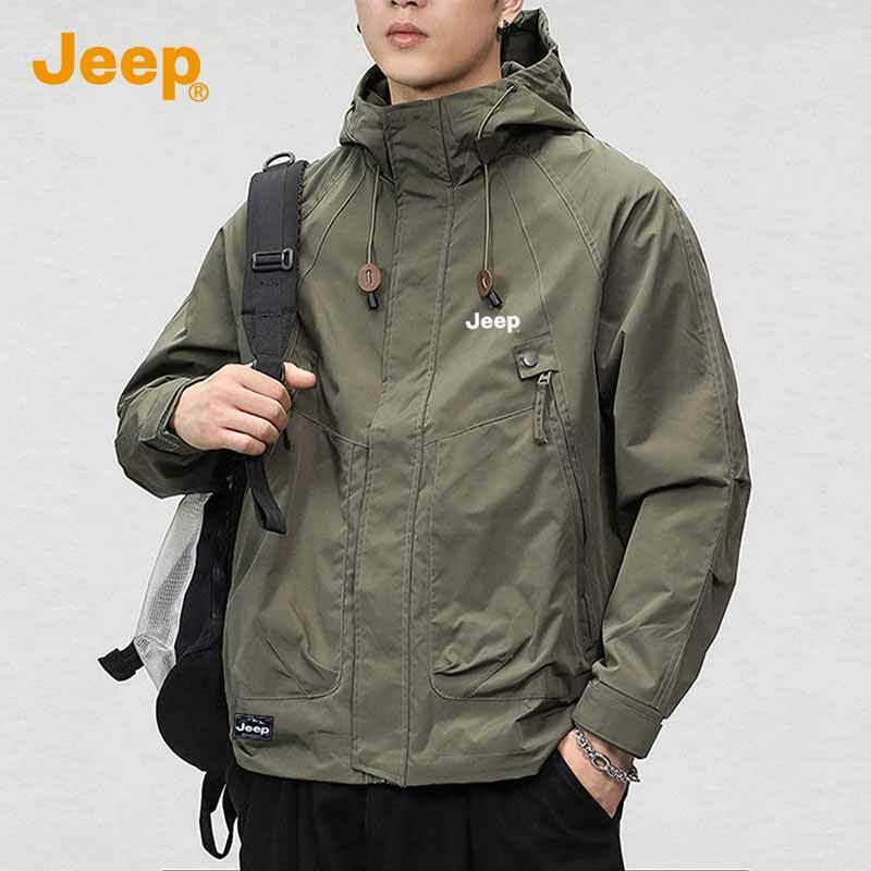 Jeep Men's Loose Fit Hooded Jacket
