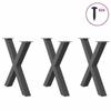 VidaXL Dining Table Legs In X-Shape, 3 Pieces, Anthracite, 70 X (72-73) Cm, Steel 4012990