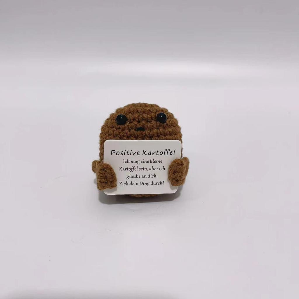 Cross-border Positive Energy Potato Crochet Doll: Humorous Yarn-Knitted Bonsai Ornament and Gift Card