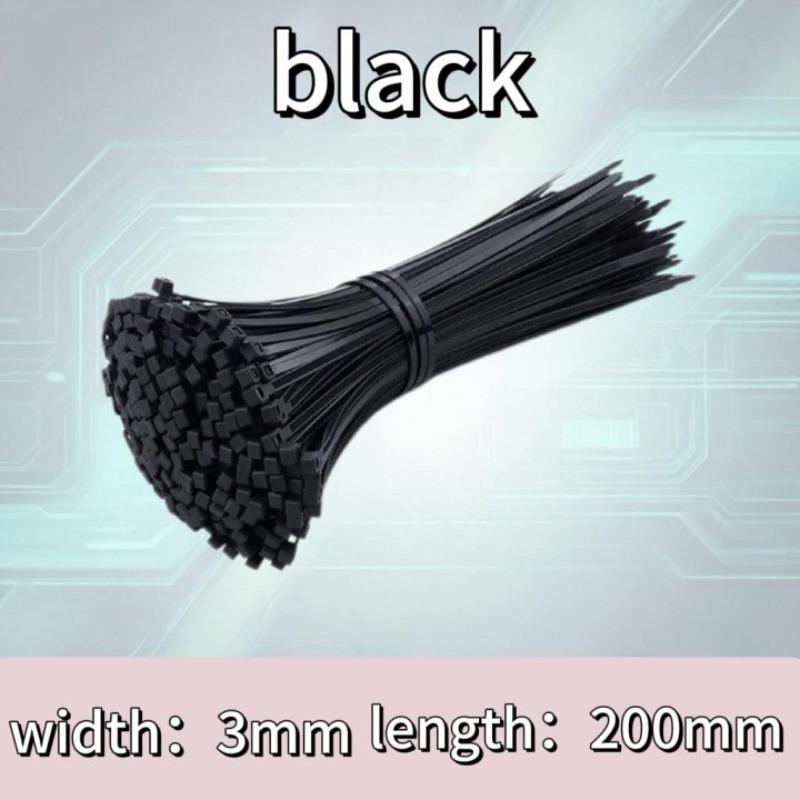 100-500pcs Plastic Nylon Cable Ties Self-locking Cord Ties Straps Adjustable Cables Fastening Loop Home Office Wire Zip Ties
